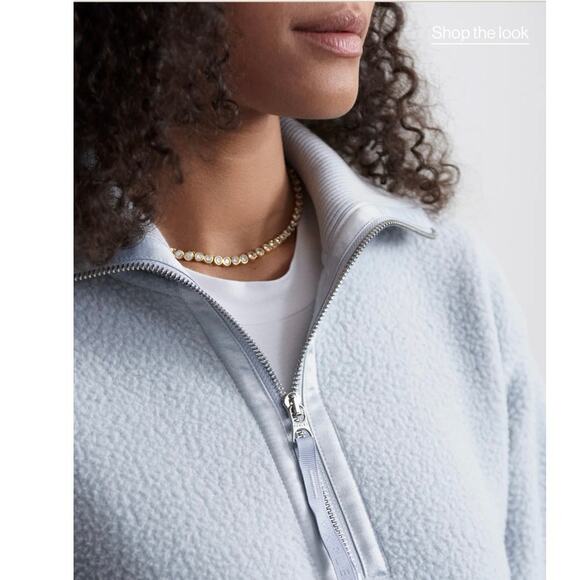 Varley Pearl Blue Roselle Half Zip Borg Fleece Sherpa Sweatshirt Jacket Small - Picture 3 of 16